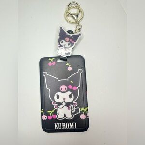 Kuromi Sanrio Retractable ID Badge Holder Keychain